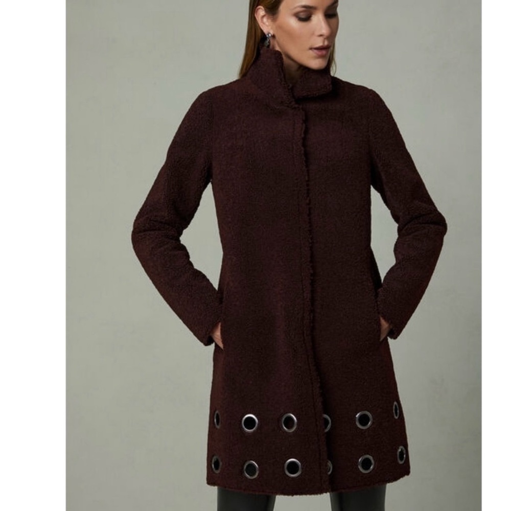 NIKKI JONES Montreal Brown Teddy Sherpa Coat Jacket Women’s Size Small